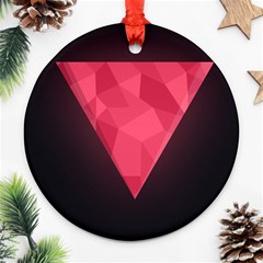 Geometric Triangle Pink Ornament (round) by Nexatart