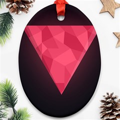 Geometric Triangle Pink Ornament (oval) by Nexatart