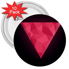 Geometric Triangle Pink 3  Buttons (10 Pack) 