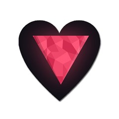 Geometric Triangle Pink Heart Magnet by Nexatart