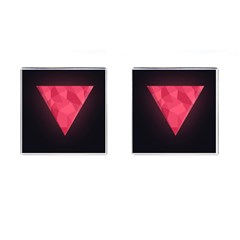 Geometric Triangle Pink Cufflinks (square) by Nexatart