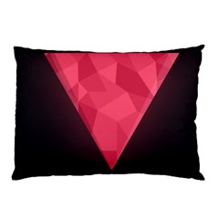 Geometric Triangle Pink Pillow Case by Nexatart