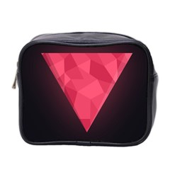 Geometric Triangle Pink Mini Toiletries Bag 2-side