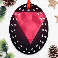 Geometric Triangle Pink Ornament (oval Filigree) by Nexatart