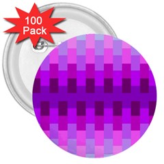 Geometric Cubes Pink Purple Blue 3  Buttons (100 Pack) 