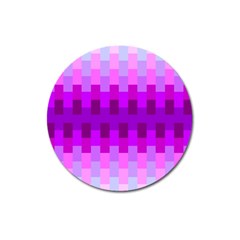 Geometric Cubes Pink Purple Blue Magnet 3  (round)