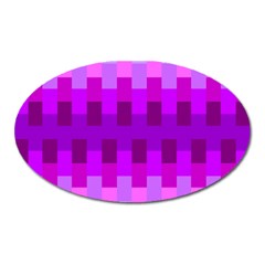 Geometric Cubes Pink Purple Blue Oval Magnet by Nexatart