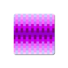 Geometric Cubes Pink Purple Blue Square Magnet by Nexatart