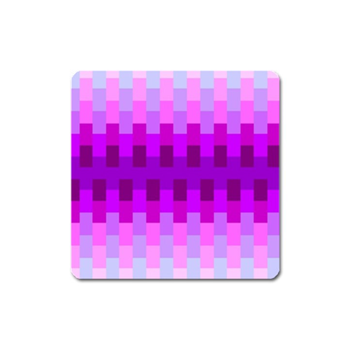 Geometric Cubes Pink Purple Blue Square Magnet