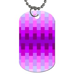 Geometric Cubes Pink Purple Blue Dog Tag (one Side)