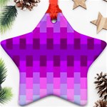 Geometric Cubes Pink Purple Blue Star Ornament (Two Sides) Front