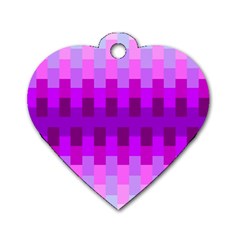 Geometric Cubes Pink Purple Blue Dog Tag Heart (one Side) by Nexatart