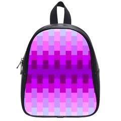 Geometric Cubes Pink Purple Blue School Bags (small) 