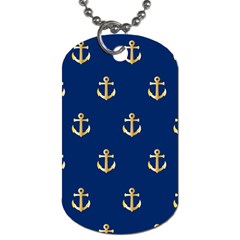 Gold Anchors Background Dog Tag (two Sides) by Nexatart