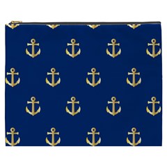 Gold Anchors Background Cosmetic Bag (xxxl)  by Nexatart