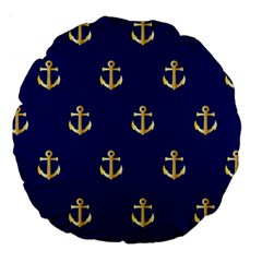 Gold Anchors Background Large 18  Premium Round Cushions by Nexatart