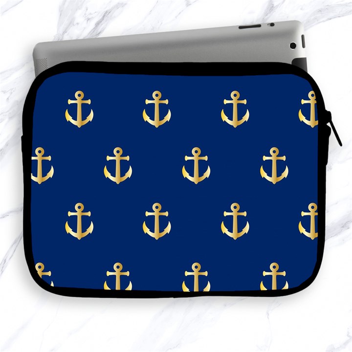 Gold Anchors Background Apple iPad 2/3/4 Zipper Cases