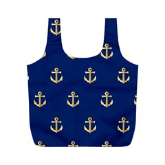 Gold Anchors Background Full Print Recycle Bags (m)  by Nexatart