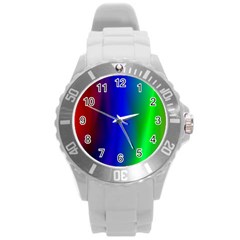 Graphics Gradient Colors Texture Round Plastic Sport Watch (l) by Nexatart