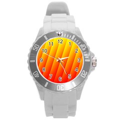 Graphics Gradient Orange Red Round Plastic Sport Watch (l) by Nexatart