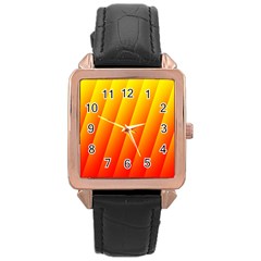 Graphics Gradient Orange Red Rose Gold Leather Watch  by Nexatart