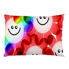 Happy Flowers Pillow Case (two Sides) by Nexatart