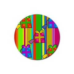 Holiday Gifts Rubber Round Coaster (4 Pack)  by Nexatart