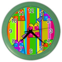 Holiday Gifts Color Wall Clocks by Nexatart