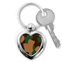 Military Camouflage Key Chains (heart)  by Nexatart