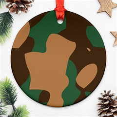 Military Camouflage Round Ornament (two Sides) by Nexatart