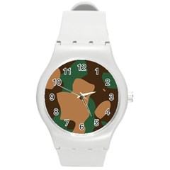 Military Camouflage Round Plastic Sport Watch (m) by Nexatart