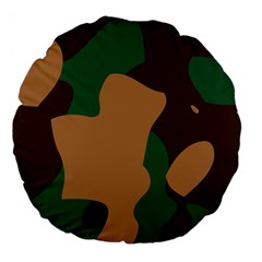 Military Camouflage Large 18  Premium Flano Round Cushions by Nexatart