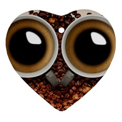 Owl Coffee Art Ornament (heart) by Nexatart