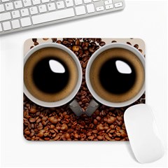 Owl Coffee Art Large Mousepads by Nexatart