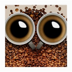 Owl Coffee Art Medium Glasses Cloth by Nexatart