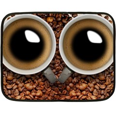 Owl Coffee Art Double Sided Fleece Blanket (mini)  by Nexatart