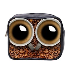 Owl Coffee Art Mini Toiletries Bag 2-side by Nexatart