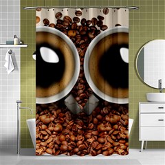 Owl Coffee Art Shower Curtain 48  X 72  (small)  by Nexatart