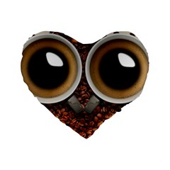 Owl Coffee Art Standard 16  Premium Heart Shape Cushions by Nexatart