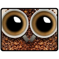 Owl Coffee Art Double Sided Fleece Blanket (large)  by Nexatart