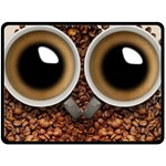 Owl Coffee Art Double Sided Fleece Blanket (Large)  80 x60  Blanket Front