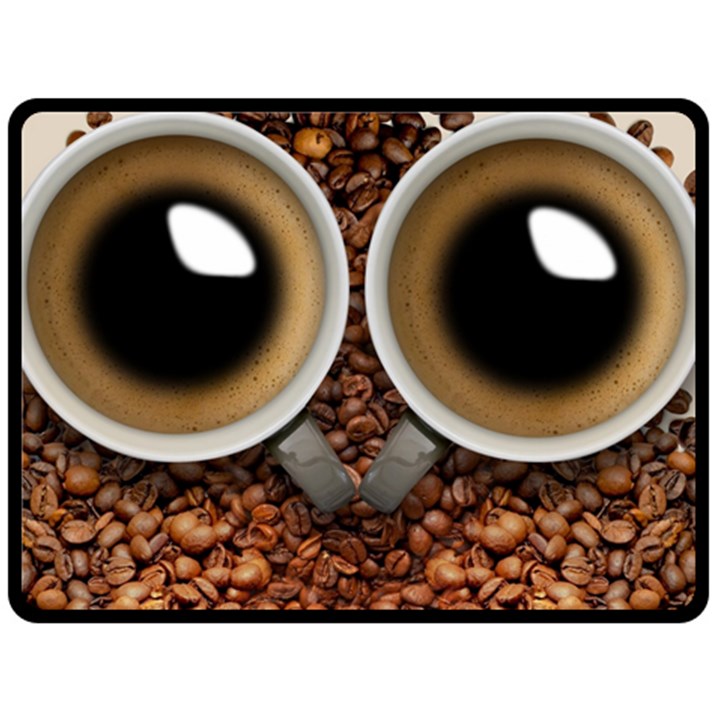 Owl Coffee Art Double Sided Fleece Blanket (Large) 