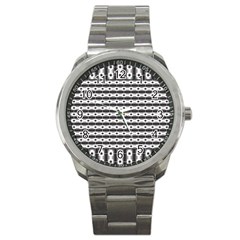 Pattern Background Texture Black Sport Metal Watch by Nexatart