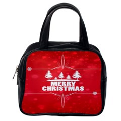 Red Bokeh Christmas Background Classic Handbags (one Side) by Nexatart