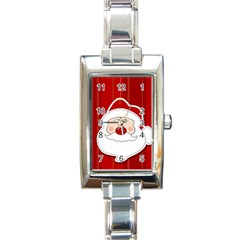 Santa Claus Xmas Christmas Rectangle Italian Charm Watch by Nexatart