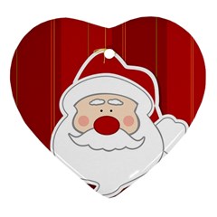 Santa Claus Xmas Christmas Ornament (heart) by Nexatart