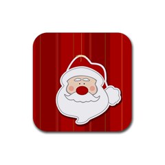 Santa Claus Xmas Christmas Rubber Coaster (square)  by Nexatart