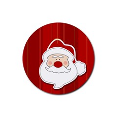 Santa Claus Xmas Christmas Rubber Coaster (round)  by Nexatart