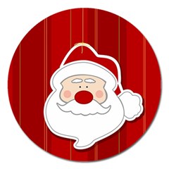 Santa Claus Xmas Christmas Magnet 5  (round) by Nexatart