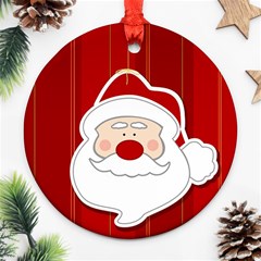 Santa Claus Xmas Christmas Round Ornament (two Sides) by Nexatart